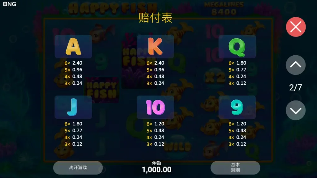 BNG電子 試玩免費 快樂魚 遊戲規則