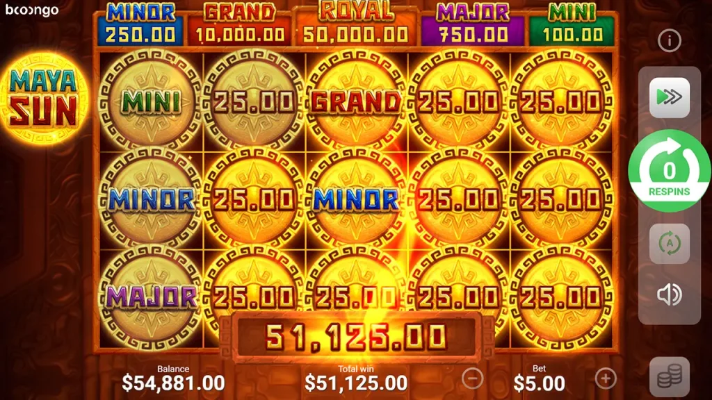 BNG瑪雅太陽遊戲畫面